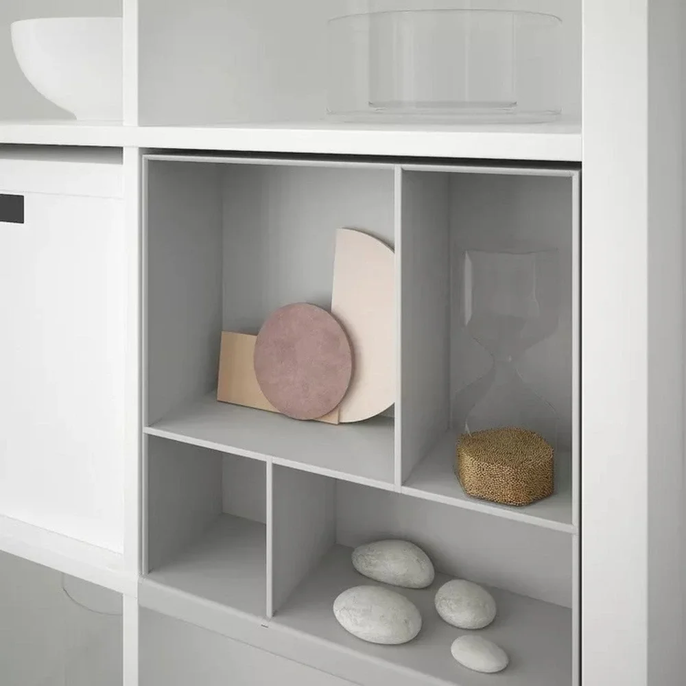 Ikea KALLAX Shelf Insert with 4‎ Display Compartments Light Grey